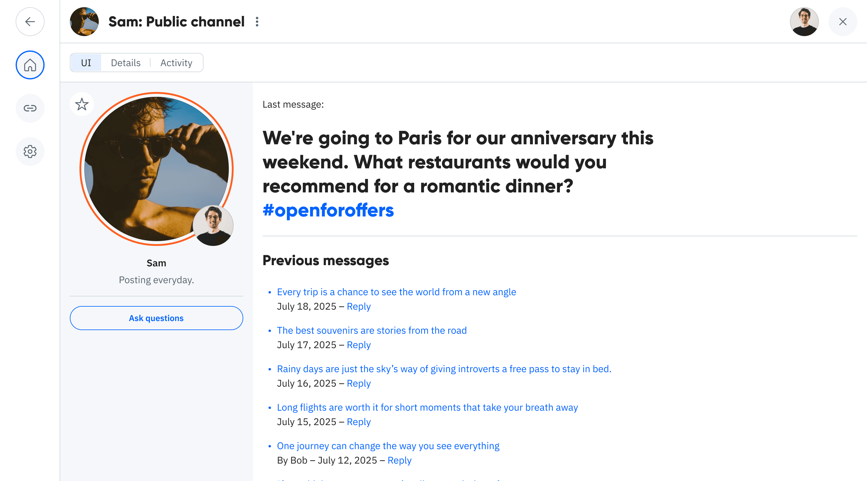 Public message found preview