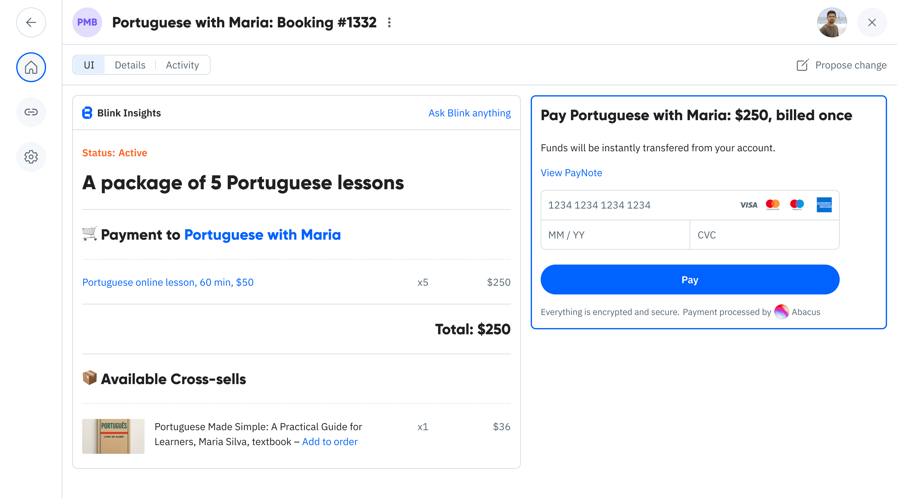 Base booking preview