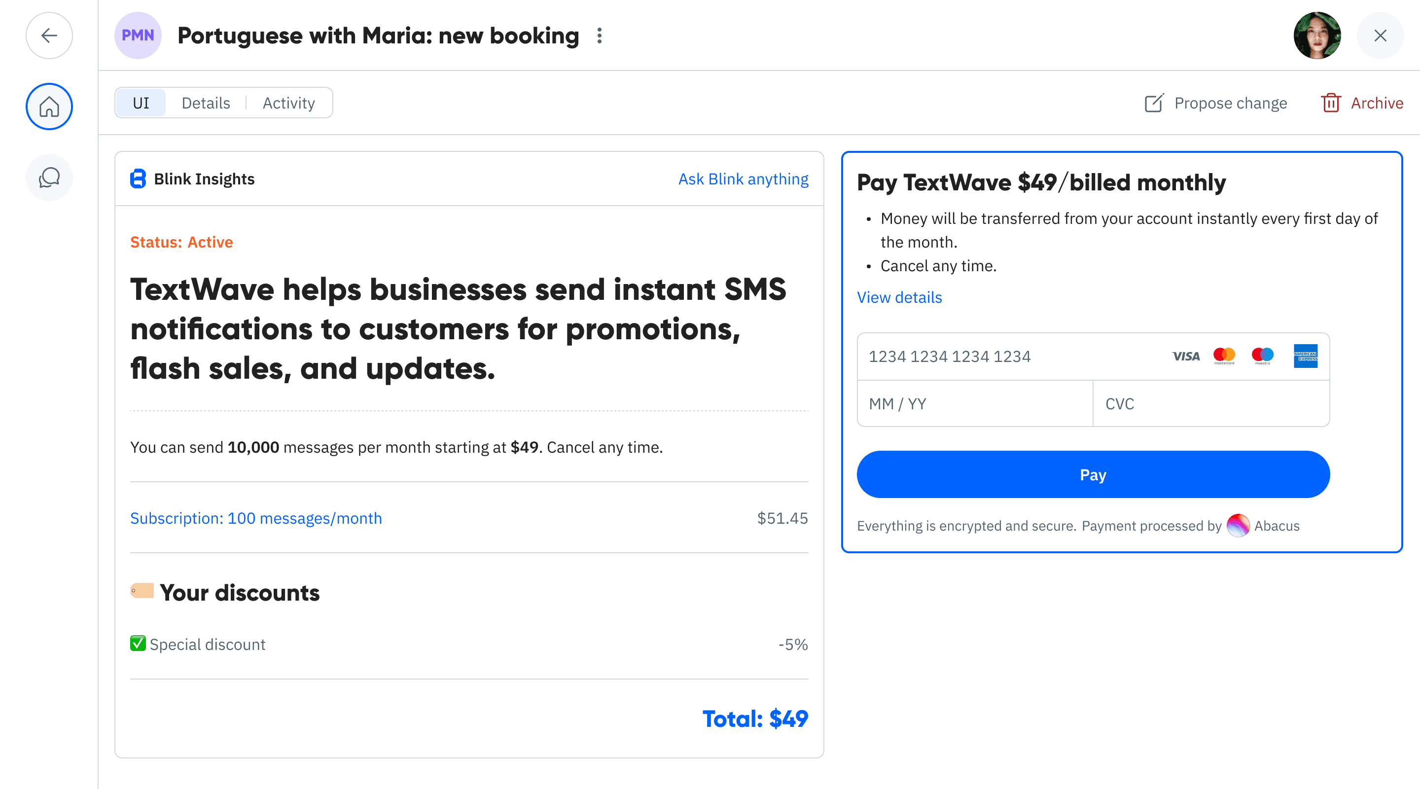Checkout with PayNote preview