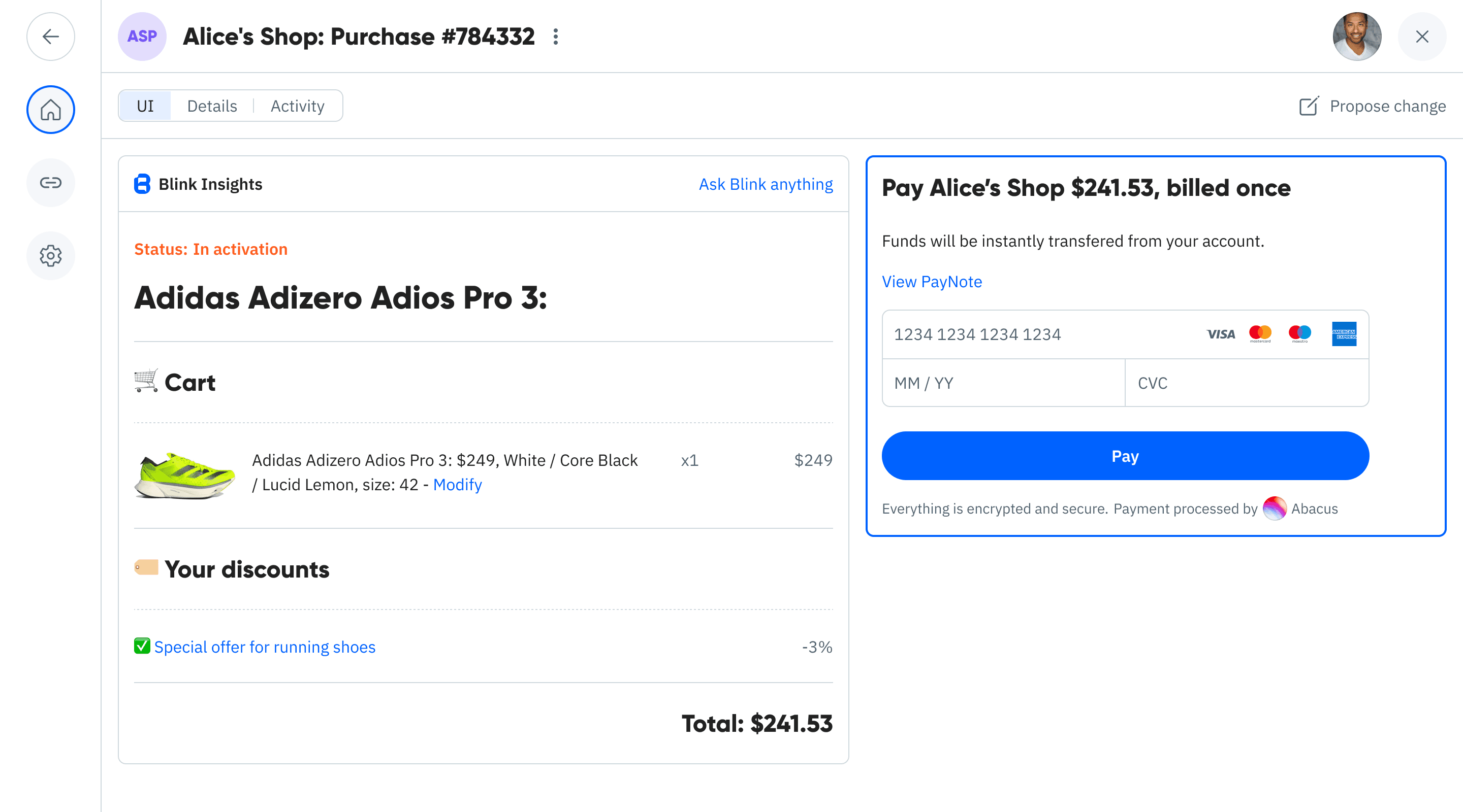Purchase via tracked referral preview