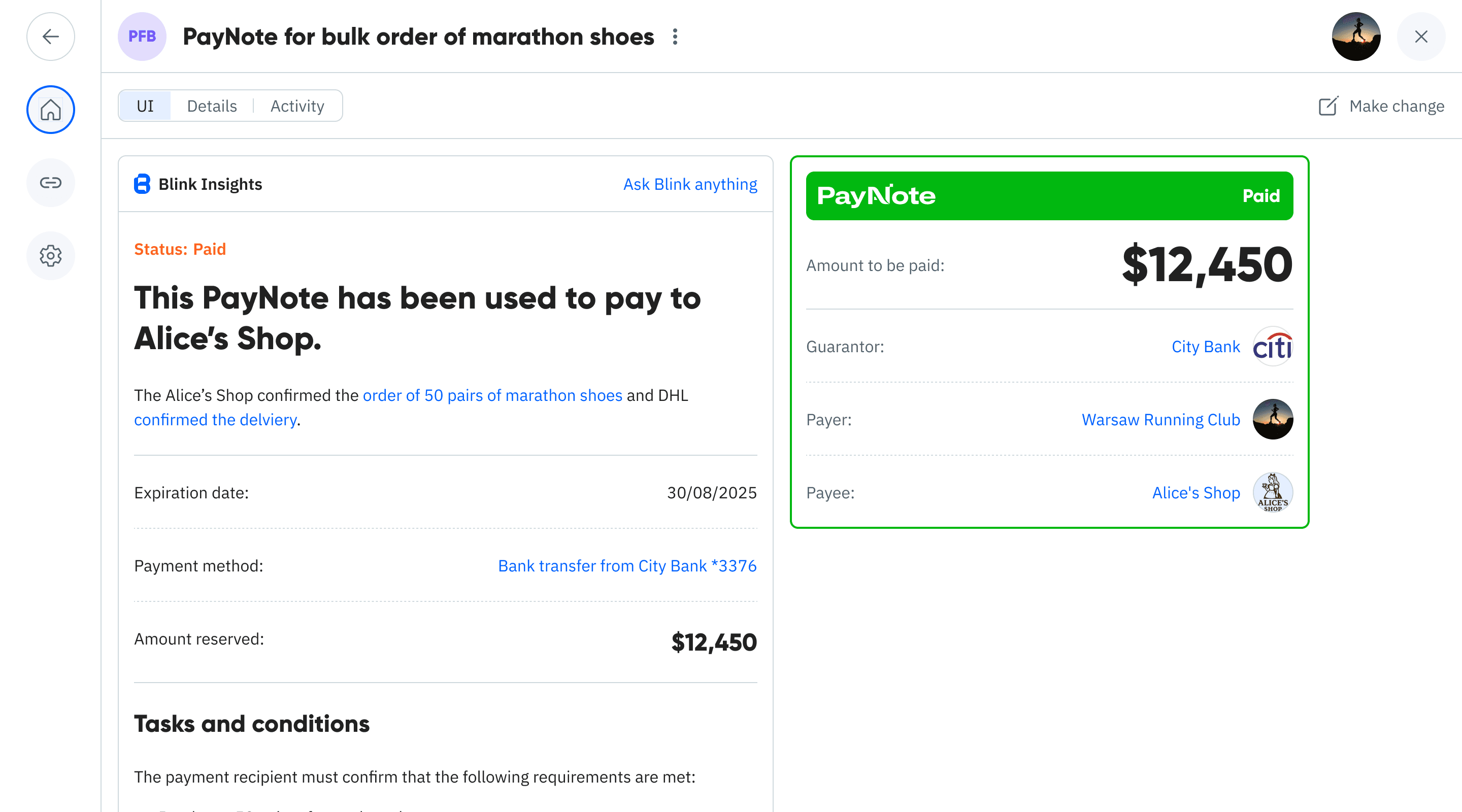 Payment captured preview