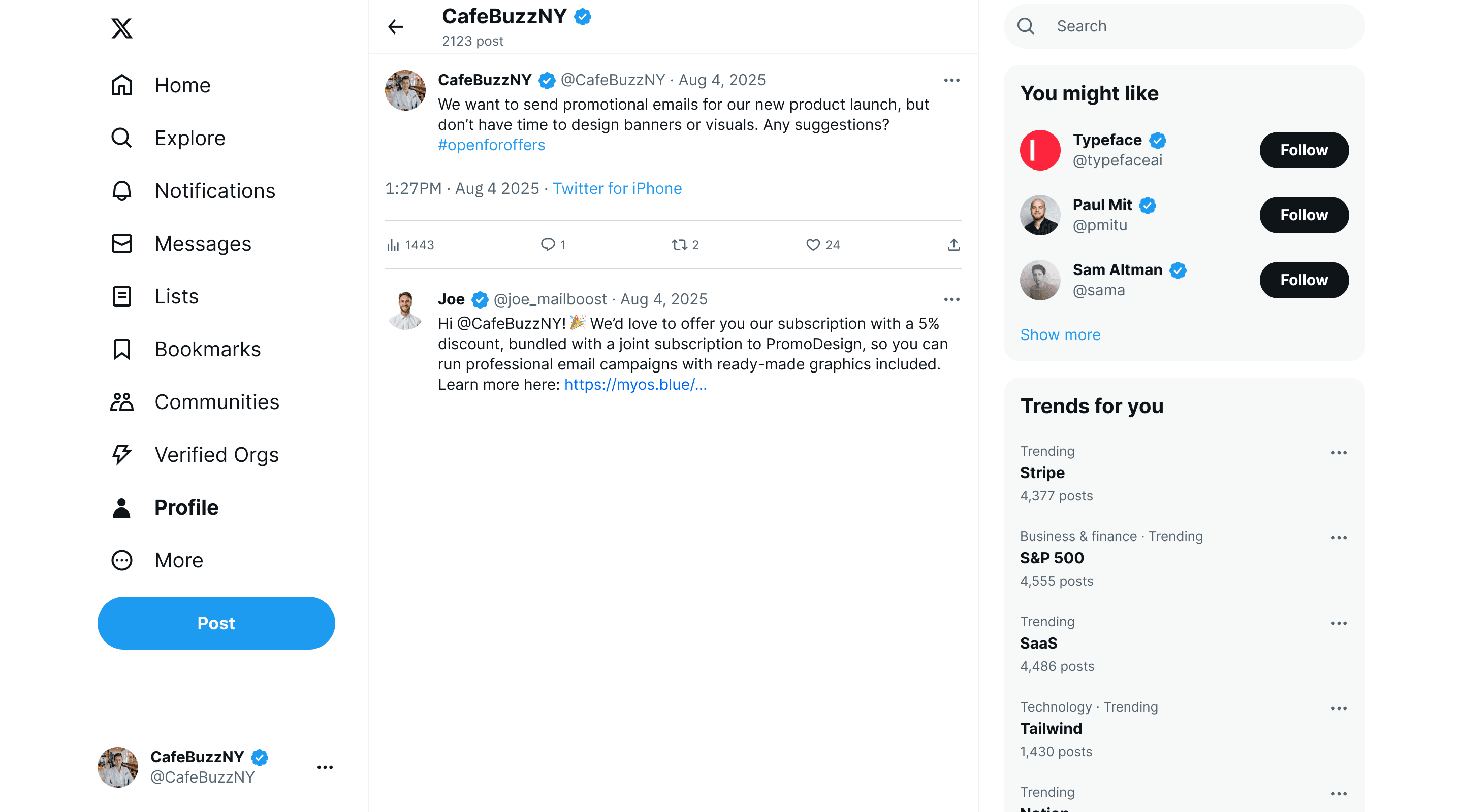 Public reply posted preview