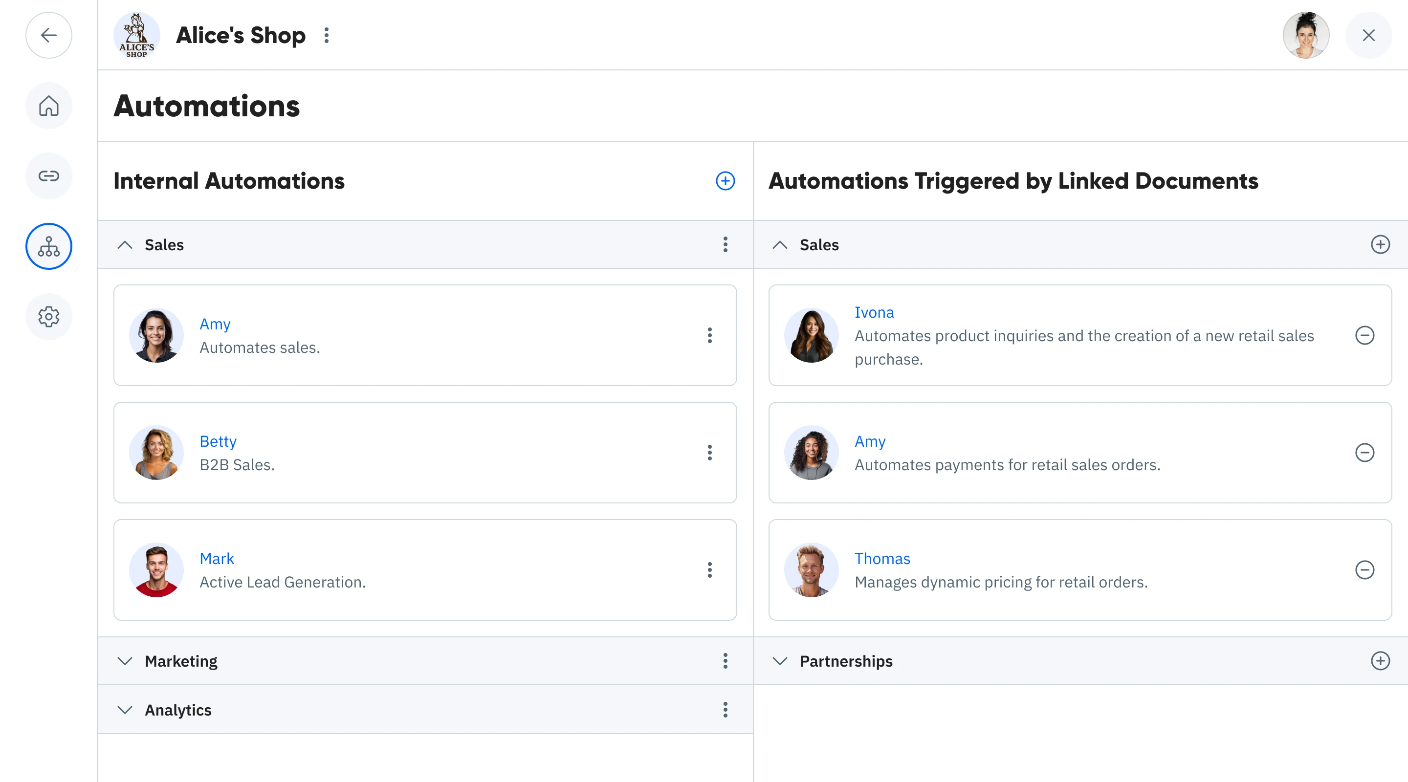 Organize with managers & departments