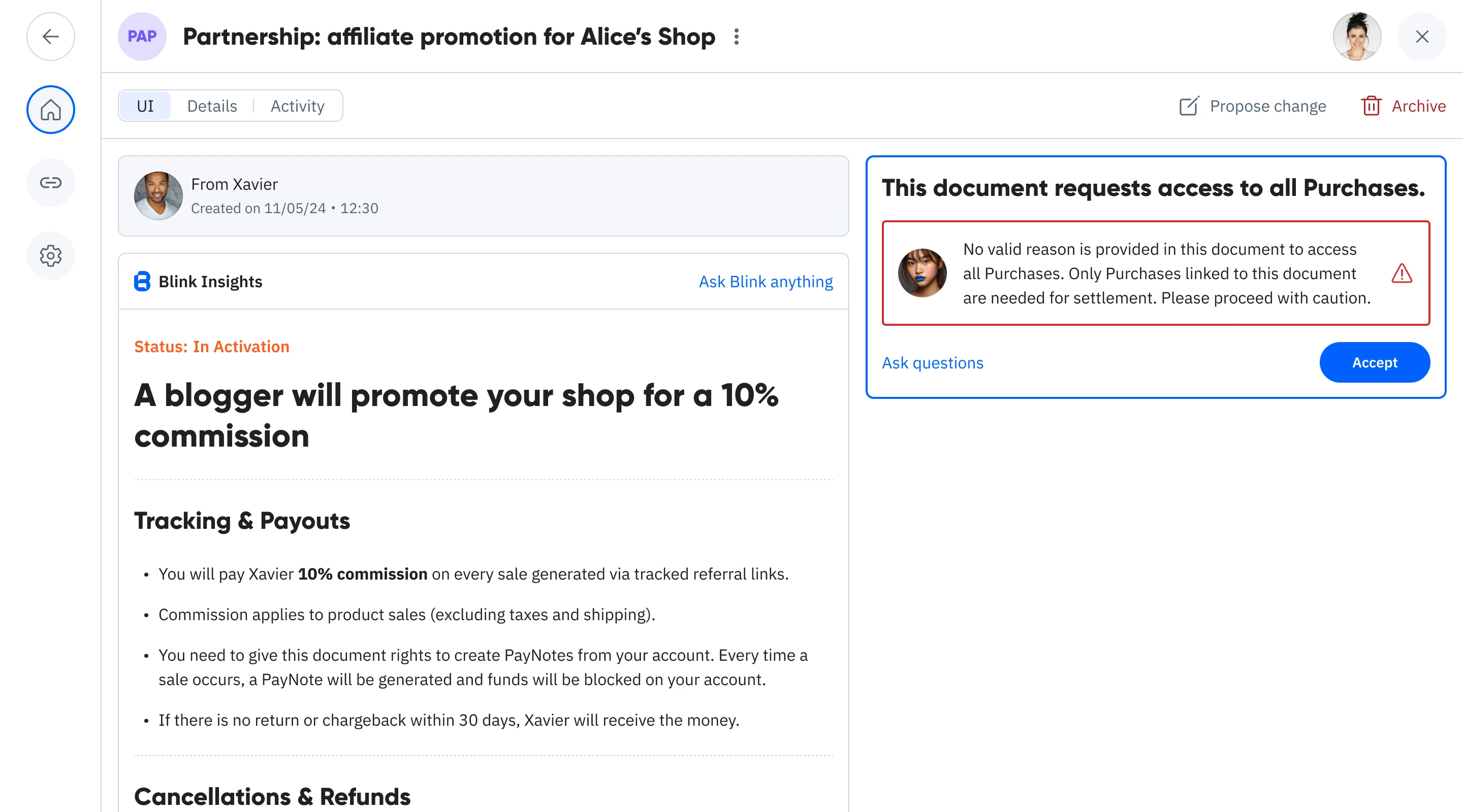 One-click approvals & explanations