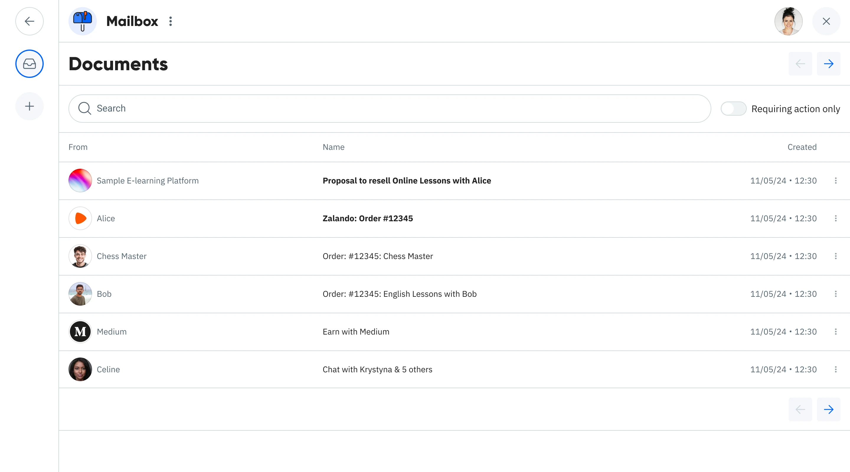 Create and receive agreements like emails, using your Mailbox
