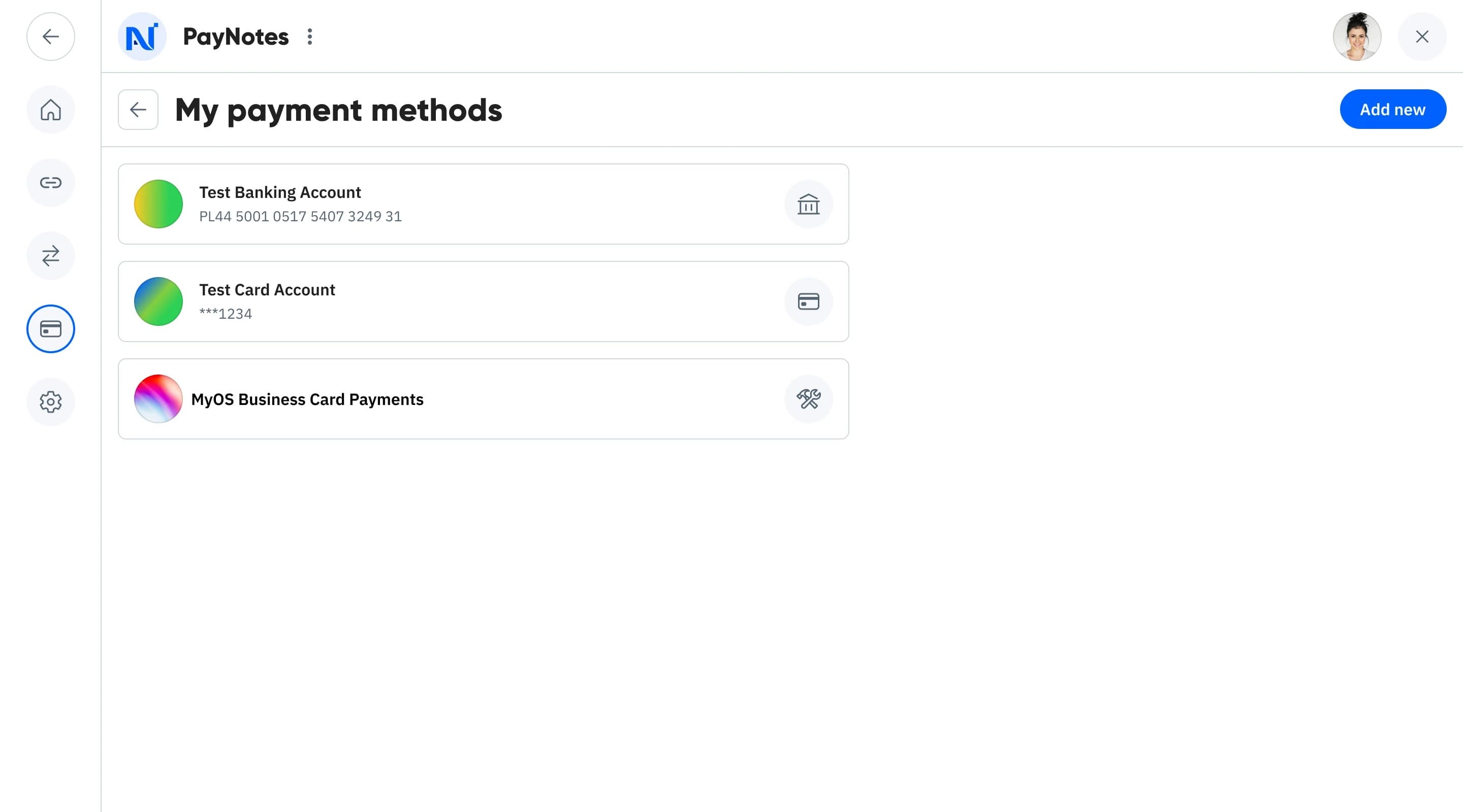 Your payment methods